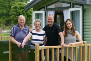 Family celebrate static caravan site launch